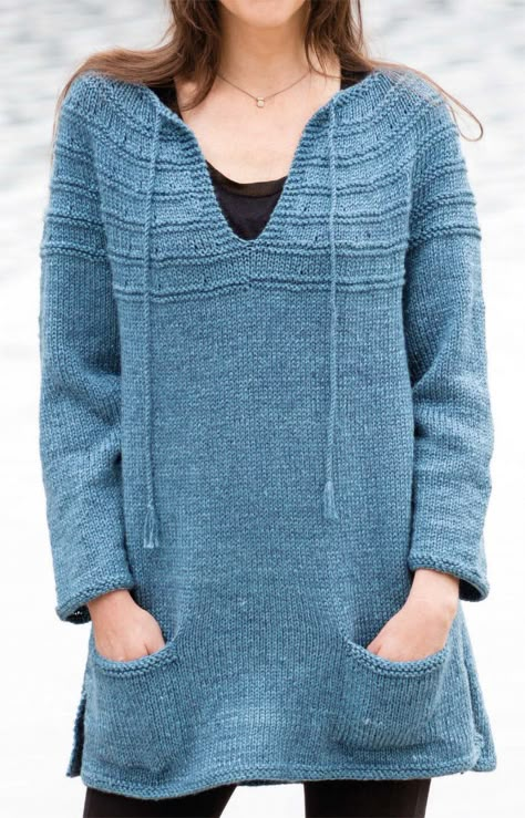 Pullover Sweater Knitting Pattern, Tunic Knitting Patterns, Knitting Patterns Free Sweater, Knitting Machine Patterns, Vogue Knitting, Tunic Pattern, Knit Sweaters, Knit Tunic, Sweater Knitting Patterns