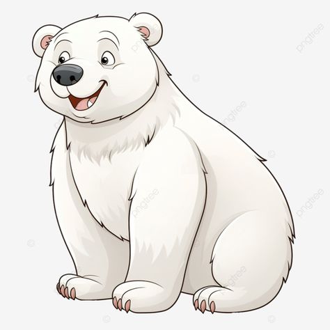 polar bear cartoon illustration White Bear Cartoon, Cartoon Polar Bear, Polar Bear Drawing Cartoon, Brown And White Bear Cartoon, Polar Bear Clipart, Cute Polar Bear Illustration, Polar Bear Cartoon, Polar Bear Vector Illustration, Bear Clipart