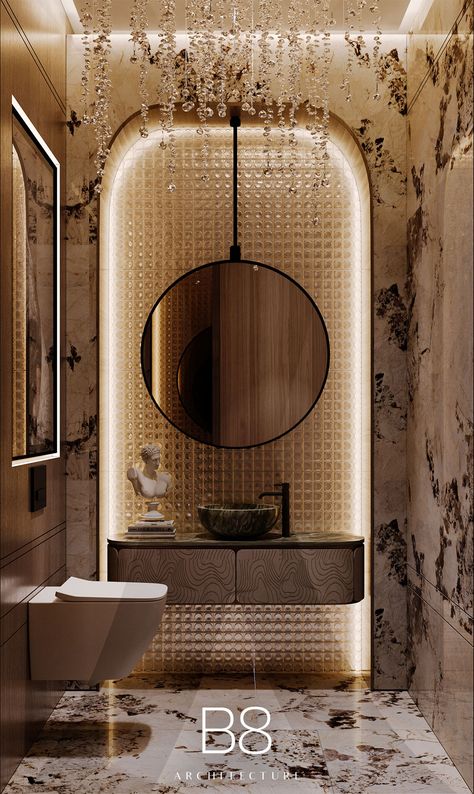 Il Primo Penthouse / Interior Design - B8 Architecture and Design Studio Elegant Bathroom Design Luxury Bath, Luxury Toilet Design, Modern Washroom Design, B8 Architecture, Toilet Design Modern, Penthouse Interior Design, Spa Style Bathroom, Elegant Bathroom Design, Penthouse Interior