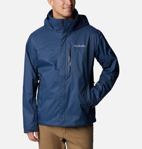 Men's Pouration™ Rain Jacket | Columbia Sportswear Columbia Jacket, Kids Sale, Mens Navy, Columbia Sportswear, Range Of Motion, Golf Polo, Jacket Sale, Winter Sale, Blue Man