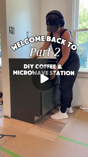 Ashley Brandfass on Instagram: "AD | Part 2 of my DIY Coffee & Microwave Station - REVEAL! 

I used 3 amazing @minwaxusa products to get the perfect finish on the counters & floating shelves: 

1️⃣ Minwax Water-Based Pre-Stain Wood Conditioner – preps the wood for an even stain. 
2️⃣ Minwax Water-Based Stain in Provincial – gives it a rich, beautiful color without over-penetrating. 
3️⃣ Minwax Polycrylic Max – adds that durable, protective finish to keep the counters & shelves looking great for years! This is my first time using this product and I LOVE it.  I use a satin finish.

Let me know what you think!  Follow to see how the rest of the house turns out.  #minwaxpartner" Microwave Bar Ideas, Coffee And Microwave Station Ideas, Coffee And Microwave Station, Coffee Bar Diy Ideas, Coffee Bar With Microwave, Diy Coffee Bar Station, Diy Coffee Station, Bar Station, Coffee Bar Station