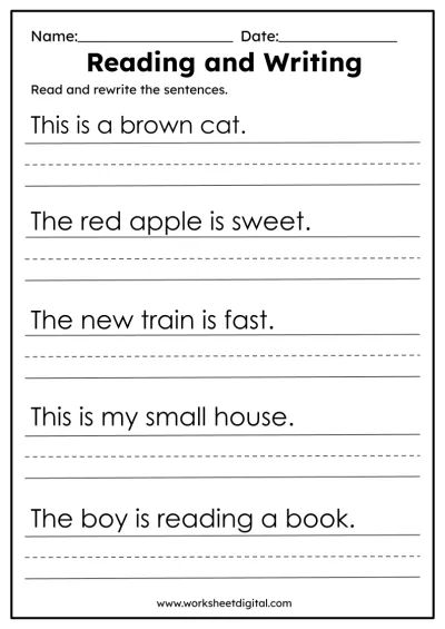 Reading And Writing Worksheets, 1st Grade Writing Worksheets, Digital Worksheets, Science Anatomy, Alphabet Writing Practice, Esl Reading, Kindergarten Phonics Worksheets, English Worksheets For Kindergarten, Writing Lesson Plans