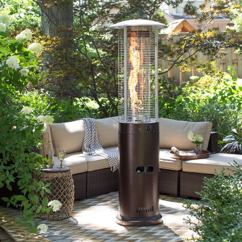 Red Ember Fuego Patio Heater - Hammeredtone Bronze | from hayneedle.com Porch Enclosure, 18th Party, Courtyard Patio, Affordable Outdoor Furniture, Backyard Creations, Indoor Balcony, Hotel Light, Patio Heaters, Restaurant Patio