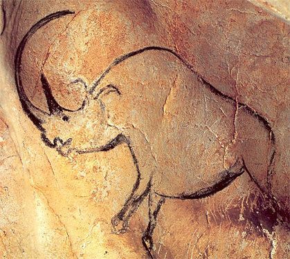 Primitive And Descriptive Cave Paintings - Bored Art Prehistoric Painting, Rhino Painting, Chauvet Cave, Paleolithic Art, Prehistoric Cave Paintings, Rhino Art, Cave Drawings, Prehistoric Art, Art Ancien