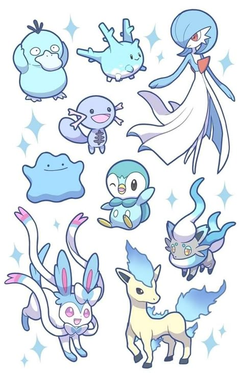 Shiny Pokémon, Pokemon Sketch, Pokemon Fusion Art, Pokemon Blue, Oc Pokemon, Pokemon Tattoo, Pokemon Stickers, Pokemon Eeveelutions, Cute Pokemon Pictures