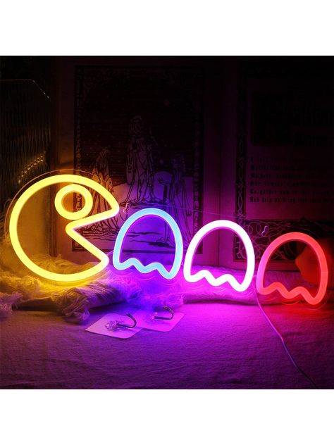 1pc 5v USB lady cute fun bedroom wall hanging decorative backboard neon | SHEIN IL Gamer Bedroom Decor, Gamer Bedroom, Hangout Room, Teen Boy Room, Gamer Room Decor, Neon Room, Bedroom Wall Hangings, Teenager's Room, Gamer Room