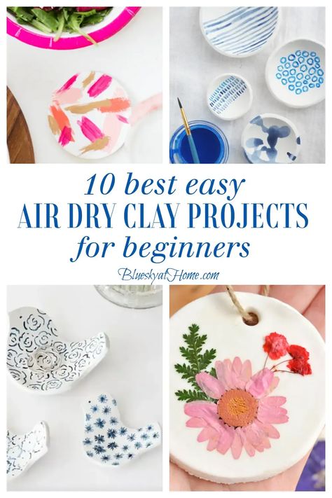 Easy Air Dry Clay Projects, Beginner Clay Projects, Diy Air Dry Clay Projects, Easy Air Dry Clay, Crafts For Beginners, Homemade Clay, Clay Magnets, Pretty Crafts, Diy Air Dry Clay