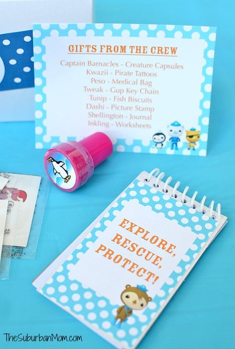 Octonauts Birthday Party Goodie Bag Ideas and Free Printables Birthday Party Goodie Bag Ideas, Octonauts Party Favors, Party Goodie Bag Ideas, Birthday Party Favor Ideas, Goodie Bag Ideas, Octonauts Birthday Party, Birthday Party Goodie Bags, Octonauts Party, Ocean Theme Birthday