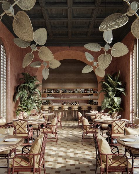 Boho Restaurant, Vincenzo De Cotiis, Concrete Effect Paint, Pink Bar, Exterior Renovation, Restaurant Interior Design, Restaurant Interior, Cafe Interior, Cafe Design