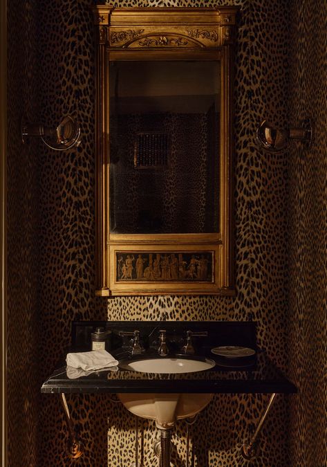 Bathroom by Alison Deutch Cheetah Print Bathroom, Lady Grinning Soul, Sweet Vibes, Marble Tub, San Francisco Apartment, Absolute Black Granite, Wc Design, Moodboard Fashion, Ringing In The New Year