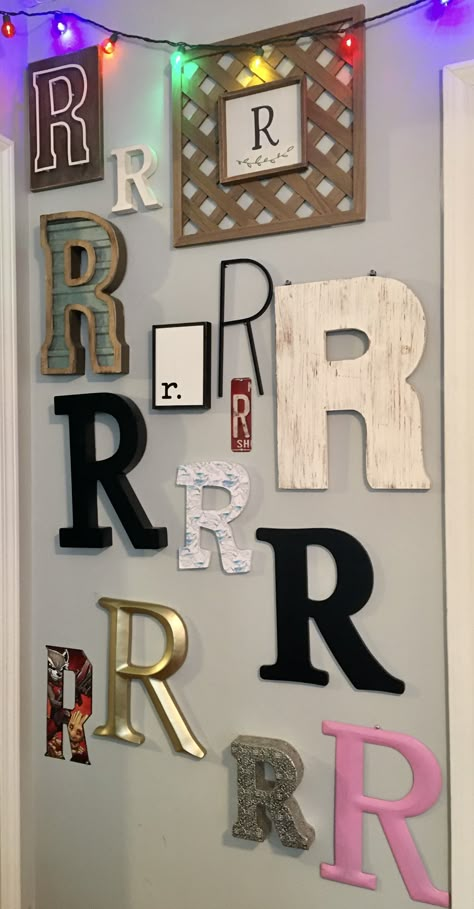 Our last name starts with an “R” and I wanted to do something cute got this idea from a family member 🥰 I Love R Wallpaper, Last Name Letter Wall Decor, R Letter Wallpaper, R Name Wallpaper, R Name Dp, R Wallpaper Letter, R Wallpaper Letter Aesthetic, Wallpaper With Name, N Wallpaper Letter Aesthetic