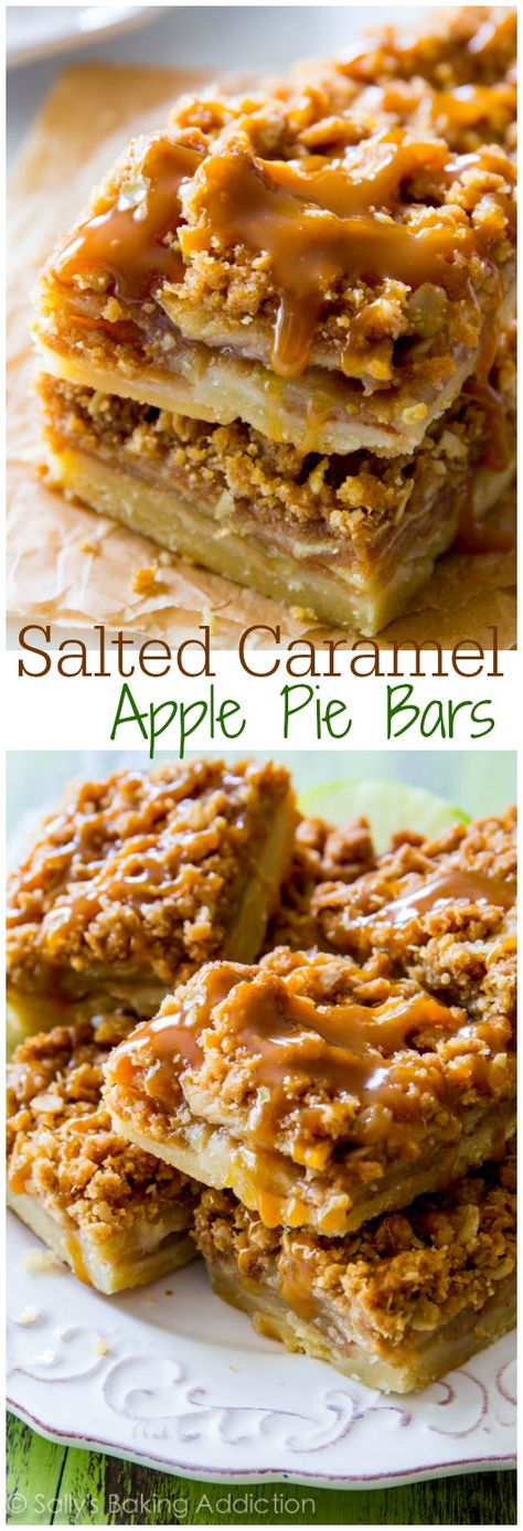 These Salted Caramel Apple Pie Bars are mind-blowing delicious! So much easier to make than an entire apple pie, too. Caramel Apple Pie Bars, September Inspiration, Salted Caramel Apple Pie, Salted Caramels, Cooking Magazine, Future Chef, Apple Pie Bars, Apple Bars, Pie Bites