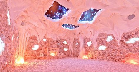 Curious to learn more about salts caves and salt rock along with their benefits? Find out everything you need to know about salt cave therapy Salt Room Therapy, Himalayan Salt Cave, Salt Cave Spa, Cave Spa, Holistic Spa, Salt Wall, Dream Spa, Dreams Spa, Salt Therapy