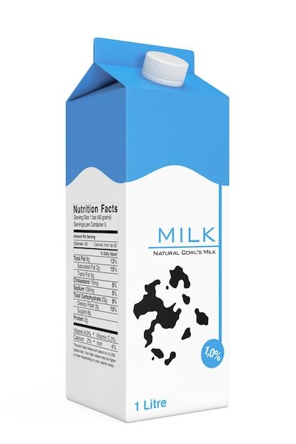 Milk carton box on a white background. 3... | Premium Photo #Freepik #photo #milk-carton #milk-box #milk-pack #milk-mockup Cultured Butter, Carton Design, Milk Packaging, Plastic Alternatives, Milk Box, Box Packaging Design, Milk Carton, Background 3d, Boutique Interior