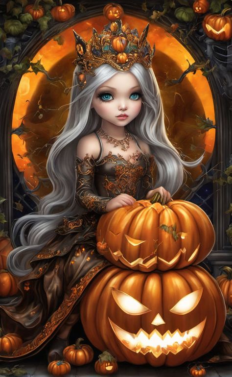 Halloween Fairies, Blonde Mermaid, Witch Pictures, Pumpkin Queen, Art Scrapbook, Witchy Halloween, Halloween Fairy, Gem Crafts, Witch Girl