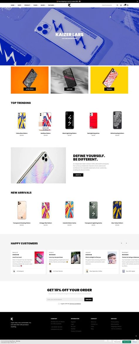 Phone Case Selling Shopify Theme Ecommerce Website to Sell Mobile Phone Cases Website Phone Design, Phone Case Website Design, Phone Website Design, Phone Case Websites, Theme For Phone, Mobile Case Design, Digital Presentation, Web Design Creative, Phone Case Store