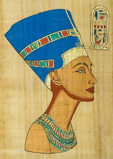 Nefertiti. Egyptian papyrus with portrait Nefertiti , #spon, #Egyptian, #Nefertiti, #portrait, #papyrus #ad Queen Nefertiti Drawing, Nefertiti Illustration, Eygptain Art, Nefertiti Drawing, Queen Nefertiti Art, Nefertiti Painting, Egyptian Art Drawing, Nefertiti Art, Ancient Egyptian Artwork