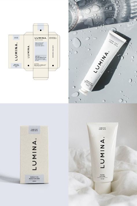 Lumina | Skincare Packaging Design designportfolio #logotipo Minimalistic Cosmetic Packaging, Lotion Branding Design, Modern Luxury Packaging Design, Minimalist Luxury Packaging, Minimal Skincare Branding, Minimal Cosmetic Packaging, Cosmetic Brand Identity Design, Cosmetic Packaging Design Luxury Beauty Products, Minimal Skincare Packaging