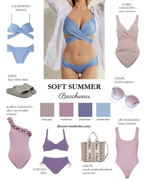 Soft Summer Basics, Soft Summer Eyeglasses, Soft Summer Beachwear, Cool Summer Wardrobe Color Palettes, Soft Summer Athleisure, Soft Summer Color Palette Jewelry, Pale Summer Outfits, Soft Summer Romantic Kibbe, Soft Summer Dream Wardrobe