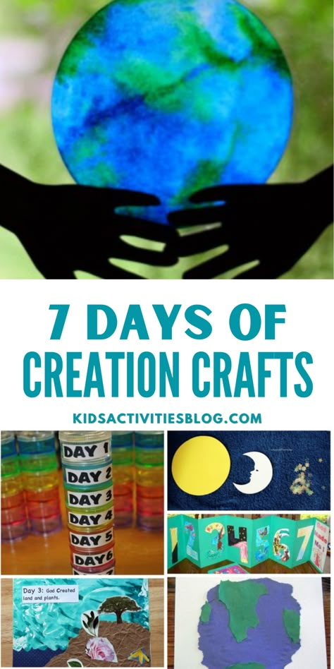 Day 7 Of Creation Craft, Creation Themed Crafts, Day Six Of Creation Craft, Adam And Eve Creation Craft, Day 1 Of Creation Crafts, Day One Creation Craft, In The Beginning God Created Crafts Preschool, Craft For Creation Story, Creation Story Art Projects