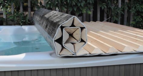 Find and save ideas about Tub cover on doubledeckerdiy. | See more ideas about Covered hot tub, Outdoor spa and Wood tub. Diy Hot Tub Cover, Jacuzzi Covers, Inground Hot Tub, Hot Tub Covers, Wood Tub, Spa Cover, Hot Tub Landscaping, Hot Tub Designs, Exterior Windows