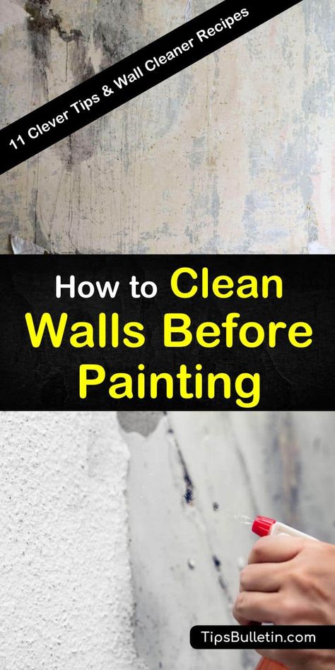 Clean Basement Walls, Prep Walls For Painting, Prep For Painting Walls, Cleaning Textured Walls, Wash Walls Before Painting, Best Wall Cleaning Solution, How To Prep Walls Before Painting, Cleaning Wallpaper Walls, How To Clean Walls Before Painting