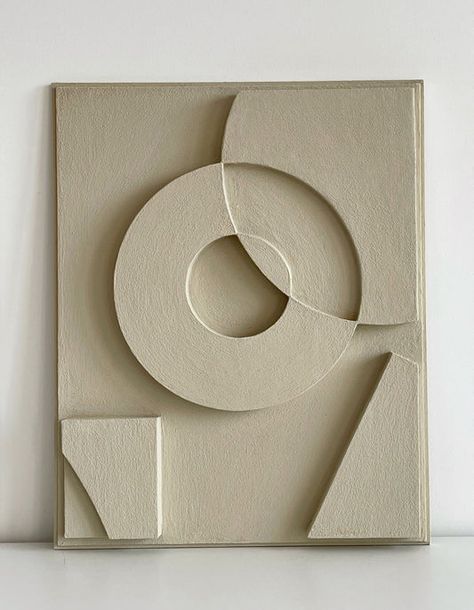 Minimalistic Wall Painting, 3d Wall Art Sculpture, Diy Canvas Art Easy, Minimalist Shapes, Dimensional Wall Decor, Geometric Shapes Art, Embroidery Wall Art, Plaster Wall Art, Diy Canvas Wall Art