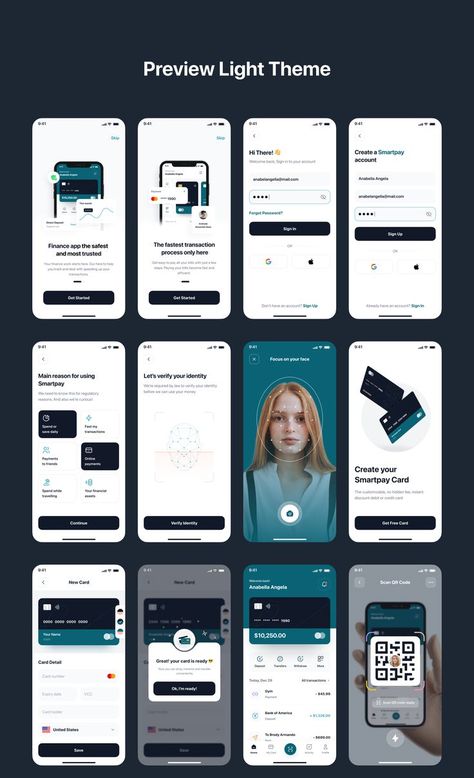 Smartpay - Fintech App iOS UI Kit Premium Fintech &amp; Financial App UI Kit Fintech App, Poster Design Kids, Financial Apps, App Screen, Ux App Design, Android App Design, Ios App Design, Card Ui, App Ideas