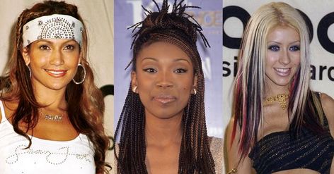 Early 2000s Hair Color, 2000 Hair Trends, 2000s Hair Trends, 00s Hairstyles, Early 2000s Hair, Early 2000s Hairstyles, Brandy Braids, 2000s Hair, 2000s Hairstyles