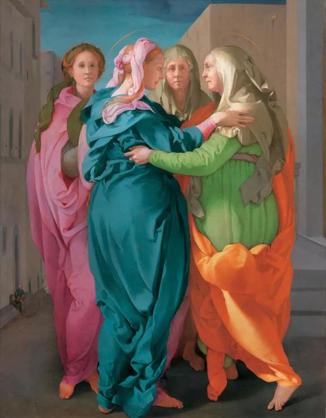 Visitation (c. 1520), Jacopo Carucci, known as Pontormo. Parish of San Michele Arcangelo in Carmignano. Istoria Artei, Morgan Library, Getty Museum, San Michele, John The Baptist, Caravaggio, Bellini, Religious Art, Art Movement