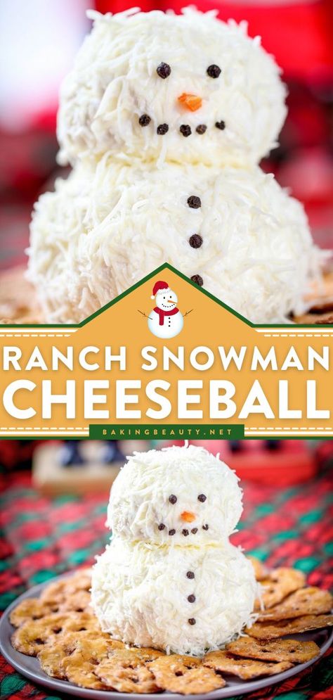 Snowman Cheeseball Christmas, Cheeseball Christmas, Christmas In July Food, Snowman Charcuterie, Christmas Cheeseball, Snowman Cheeseball, Snowman Recipes, Hometown Christmas, Christmas Dip