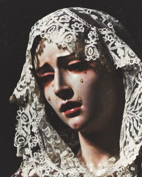 7 Sorrows Of Mary, Religious Aesthetic, Angel Sculpture Art, Cd Cover Design, Lady Of Sorrows, Mary Statue, Our Lady Of Sorrows, Blood Art, Pop Art Wallpaper