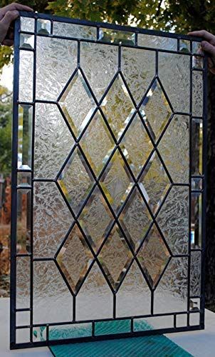 Amazon.com: Stained Glass Window Antique Beveled 20 X 30 Panel diamonds privacy: Handmade Beveled Glass Window, Stained Glass Bevels, Stained Glass Tattoo, Window Photography, Leaded Glass Windows, Stained Glass Door, Custom Stained Glass, Faux Stained Glass, Stained Glass Designs