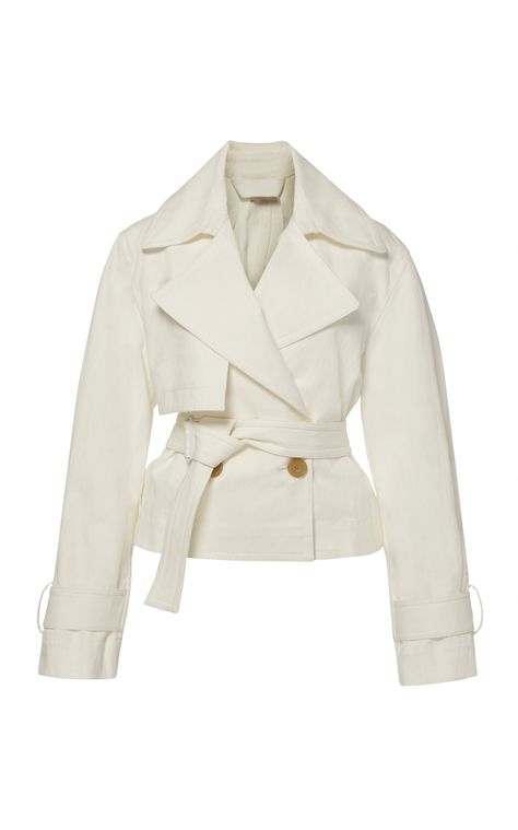 Cropped Belted Linen Jacket  by VINCE Now Available on Moda Operandi Boxy Jacket, Cool Coats, Linen Jackets, Belted Jacket, Linen Jacket, Cute Jackets, Mode Inspiration, Dream Clothes, Fashion Designers