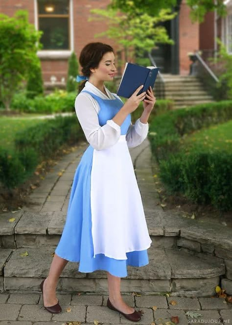 31 DIY Modest Halloween Costumes for Women » Lady Decluttered Diy Belle Costume, Adult Belle Costume, Belle Costume Diy, Belle Blue Dress Costume, Modest Costumes, Belle Blue Dress, Blue Dress Costume, Modest Halloween Costumes, Karneval Diy