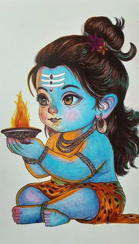 Krishna Painting For Kids, Drawing Lord Krishna, Cartoon God Images, Gods Pencil Drawings, Drawing Ideas Easy Of God, Drawing Of God Shiva, God Ram Drawing, Mahadev Drawing Sketch, Shiva Art Drawing Paintings