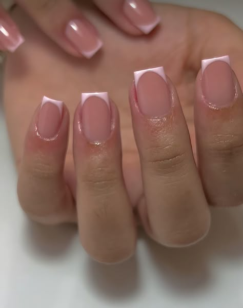 Small Nails Color, Normal Manicure Nails, Short Nails Nurse, Short Nail Inspo Classy, Light Nails Square, Old Money Nails Square, Nail Inspo Small Nails, Monthly Nail Ideas, Short Round Square Acrylic Nails