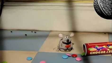 Mouse Eating M And M, Creature Comforts Aardman, Mouse Eating Alone, Chocolate Meme, Cheese Meme, Eating Meme, Playlists Cover, Cartoons Eating, Mouse Eating