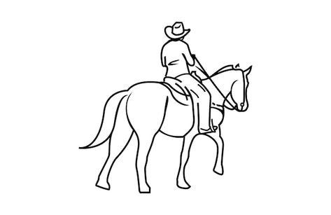 Man Riding A Horse Drawing, Man Riding Horse Drawing, Horse Riding Sketch, Man On Horse Drawing, Riding A Horse Drawing, Horse Riding Drawing, Horse Rider Drawing, Riding Horse Illustration, Riding Horse Drawing