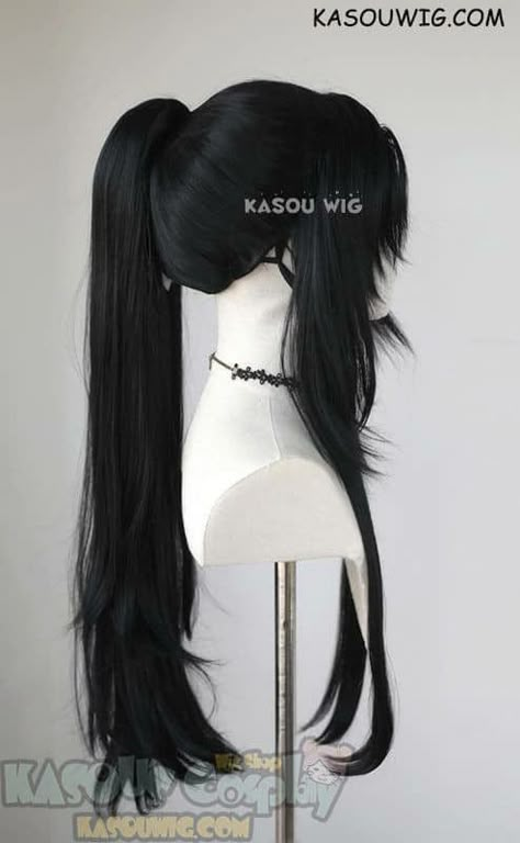 Wei Wuxian Hairstyle, Long Black Ponytail, Long Black Hairstyles, Anime Cosplay Outfits, Black Hair Ponytail, Black Hair Wig, Long Ponytail Hairstyles, Hairstyles Anime, Kawaii Wigs