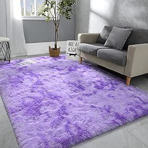 Tie Dye Bedroom, Purple Kids Room, Fuzzy Rugs, Rugs For Kids Room, Carpet Nursery, Lilac Room, Modern Bedroom Rug, Purple Room Decor, Rugs For Kids