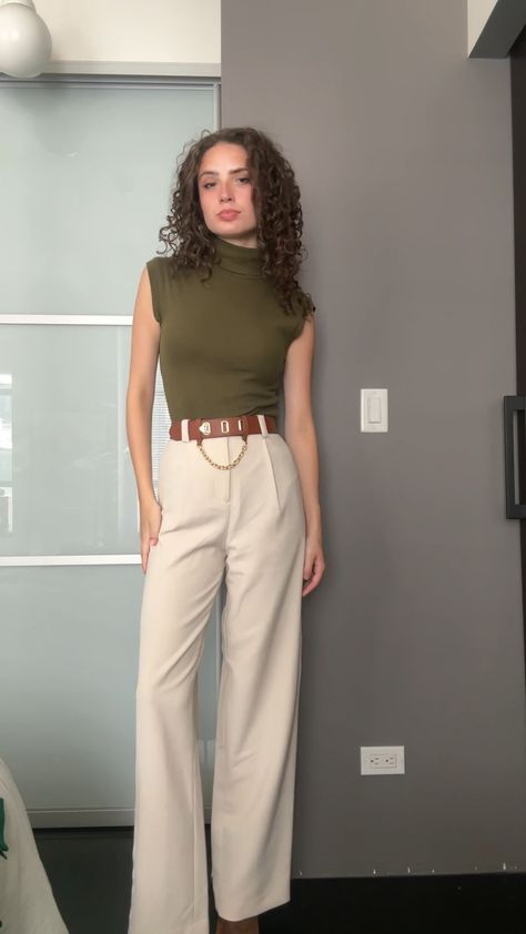 Shop Baldwin Pant in Beige and other curated products on LTK, the easiest way to shop everything from your favorite creators. Tan Pant Outfit, Beige Tailored Pants Outfit, Cream Pant Outfit, Tan Work Pants Outfit, Beige Pant Outfits Women, How To Style Beige Pants, Light Beige Pants Outfit, Beige Pants Outfit Casual, Creme Pants Outfit