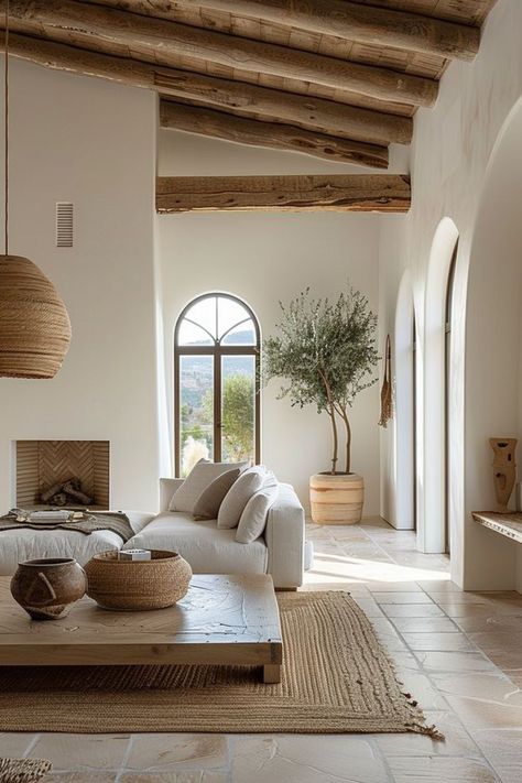 Natural Aesthetic Interior, Living Room Ideas Mediterranean, Portugal Interior Design, Mediterranean Interior Design Bedroom, Mediterranean Home Interior Design, Modern Mediterranean Interior Design, Modern Mediterranean Decor, Portugal Villa, Mediterranean Inspired Home