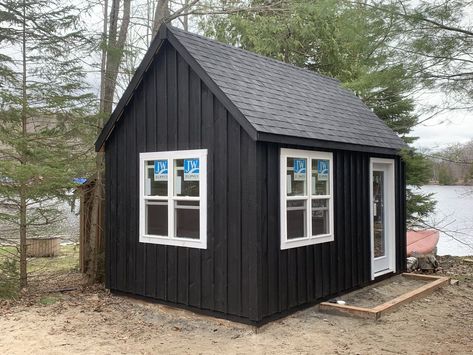 NorthSheds Bunkie Gallery — Northsheds Bunkie Ideas 10x10, Bunkie With Loft, Bunkie Plans, Cottage Bunkie, Seasonal Campsite, Bunkie Ideas, Two Story Tiny House, Small Apartment Plans, Corner Sheds