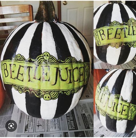 Pumpkin Painting Party, Halloween Juice, Halloween Pumpkin Crafts, Creative Pumpkin Painting, Pumpkin Decorating Contest, Beetlejuice Halloween, Pumpkin Painting Ideas, Carving Pumpkins, Halloween Pumpkin Designs