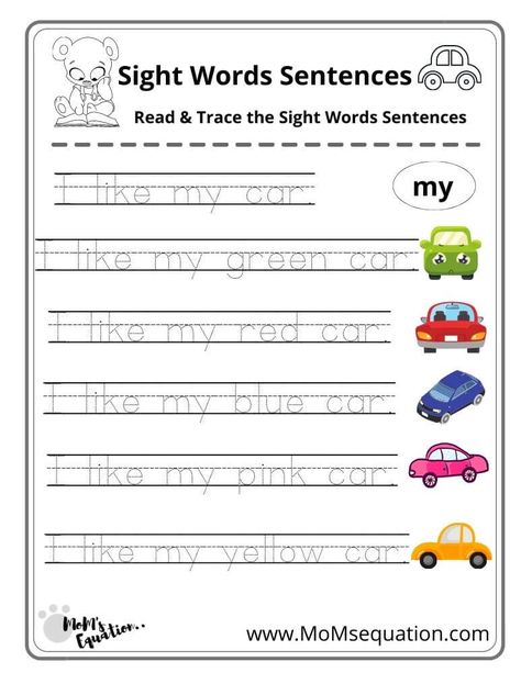 What are sight words? How to use sight words to form a sentence? Kids can learn and trace the sight word sentences easily with the sight words worksheets pdf. Preschool Writing Sentences, Sight Words Sentences Worksheets, Tracing Sight Words Free, Writing Sentences Worksheets Kindergarten, Sight Words Writing Worksheets, Trace Words Worksheets, Trace And Write Sentences, Handwriting Sentences To Copy, Reading Sight Words Worksheets