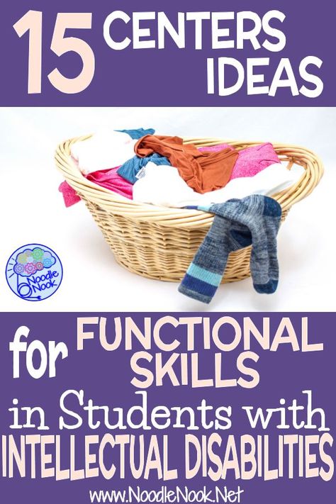 Sped Activities Ideas, Life Skills Ideas For Special Needs Students, Functional Living Skills Activities, Functional Life Skills Curriculum, Life Skills Classroom Set Up High School, Essential Skills Classroom, Dcd Classroom Special Education, Work Boxes Special Education Life Skills, Life Skills Centers Special Education