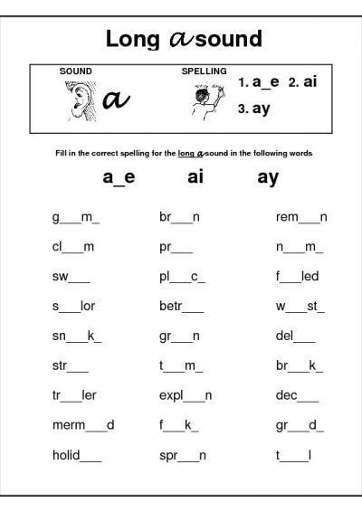 Long A Sound Words Worksheet, Long A Activities 2nd Grade, Y Sound Worksheet, Long A Words Worksheet, Long A Sound Words, Sound Words Worksheet, Long Vowel Sounds Worksheets, Long A Words, Long A Sound