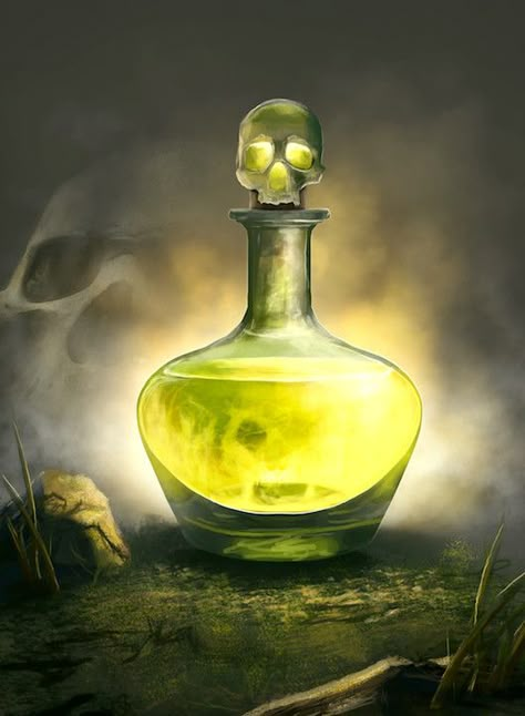 Poison Potion, Nathanael Mortensen on ArtStation at https://www.artstation.com/artwork/mw56E D D Items, Magic Bottles, Heroic Fantasy, Fantasy Props, Potion Bottle, Wow Art, Fantasy Rpg, Medieval Fantasy, Fantasy World