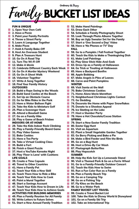 Family Activities By Month, February Bucket List For Kids, Mother And Son Bucket List, Mother Son Bucket List Ideas, Mother Son Bucket List, Family Hobbies Ideas, Spring Family Bucket List, Family Fun Ideas Things To Do, Bucket List Ideas For Families